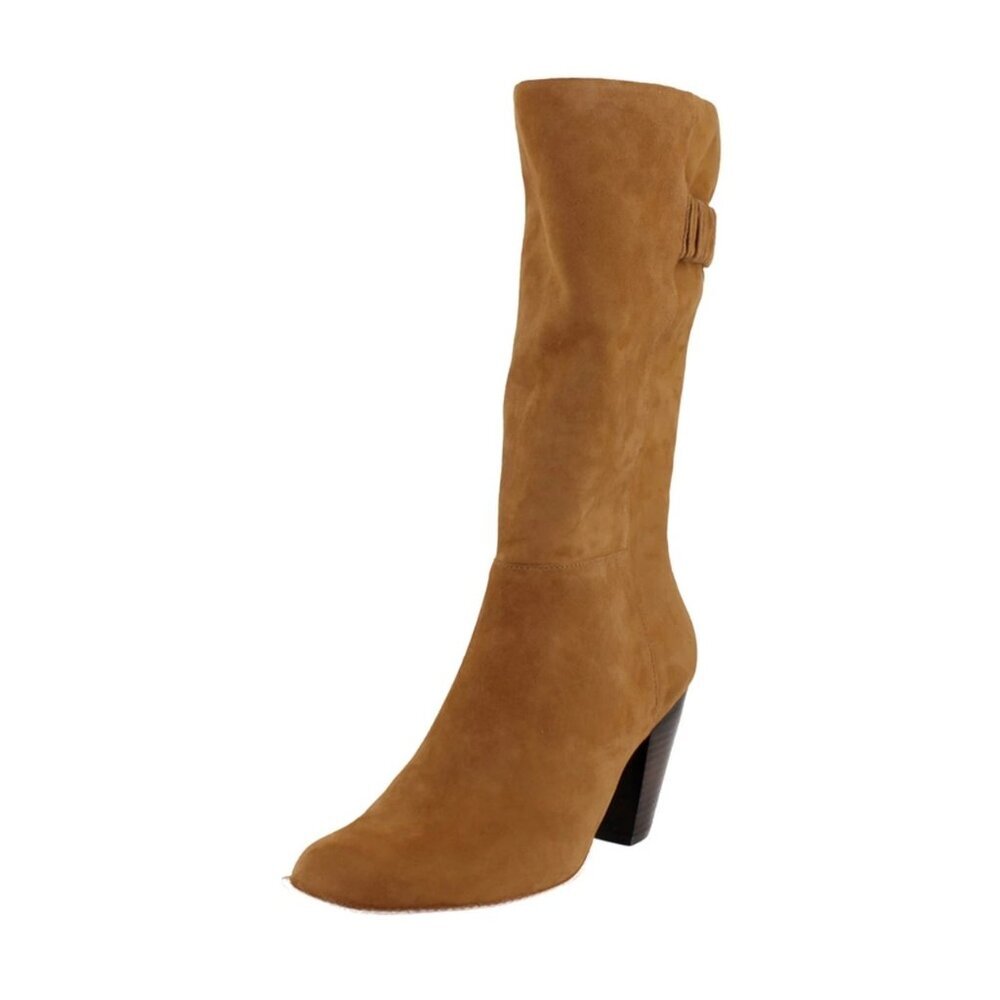 Aerosoles Womens Brown Suede High Block Heel Round Toe Liki Boots Size 9.5M